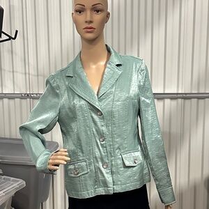 Tribal Shimmering Mint Blazer